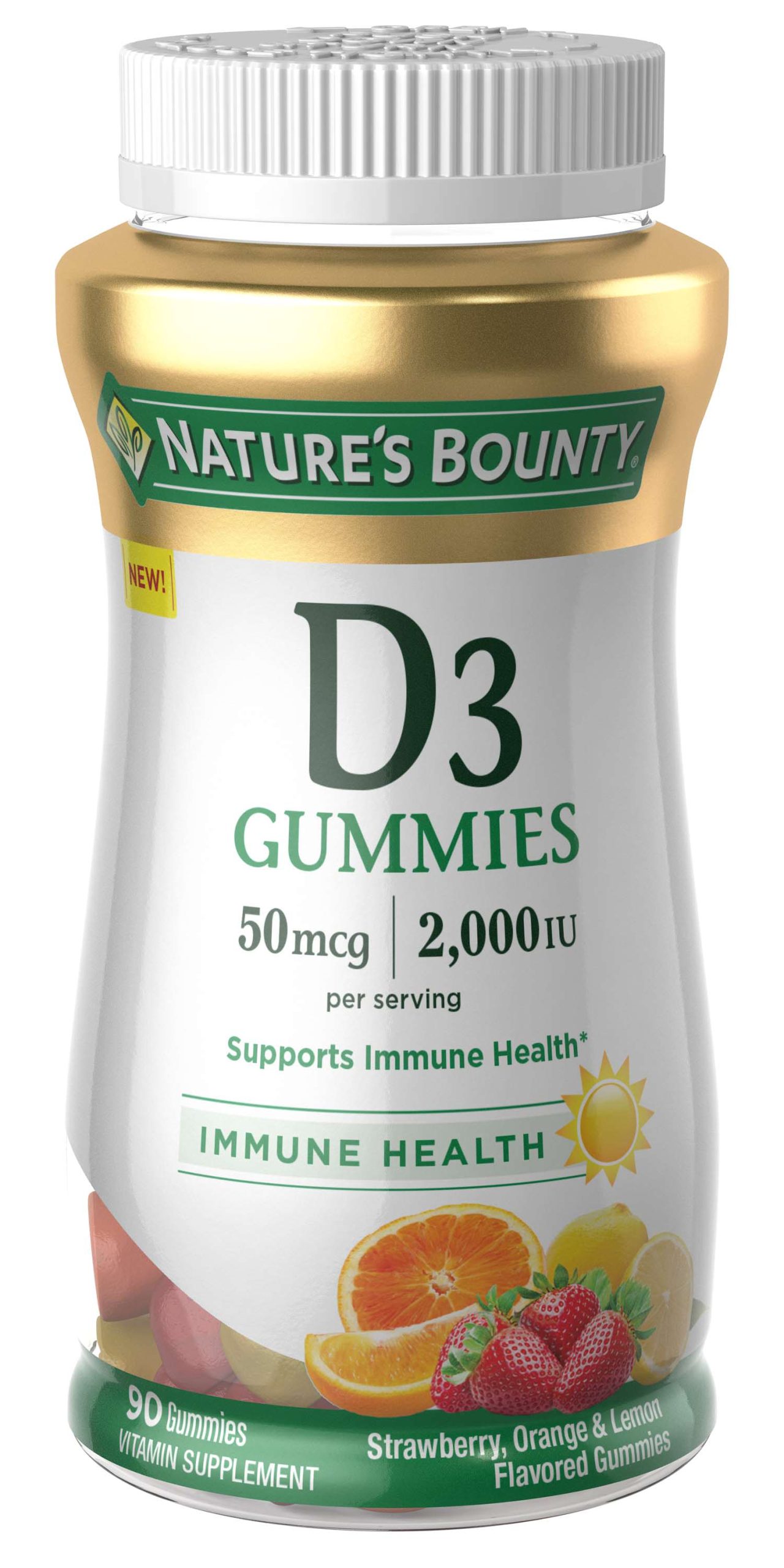 Nature's Bounty Vitamin D3 Gummies 50mcg, 90 Ct Vitamin Deck