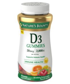 Natures Bounty Vitamin D3 Gummies - 50mcg 2000 IU Immune Health, 90 Ct
