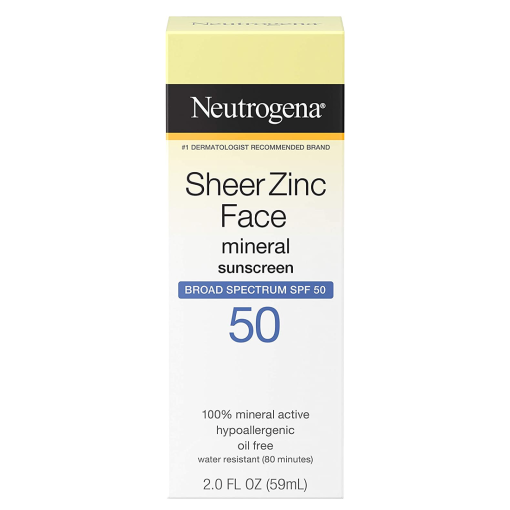 neutrogena sheer zinc face spf 50 2 fl oz