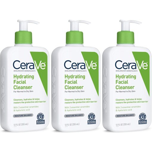 CeraVe Hydrating Facial Cleanser 12 oz Pack of 3