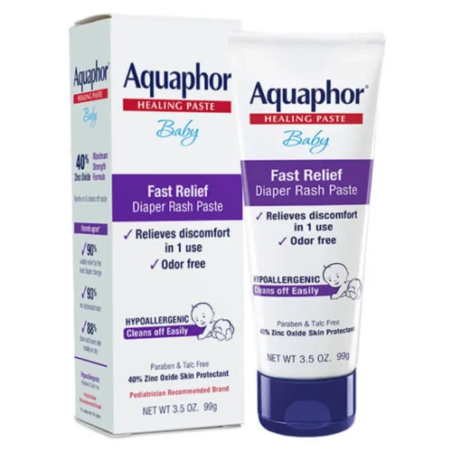 Aquaphor Healing Fast Relief Baby Diaper Rash Paste, 3.5 Oz