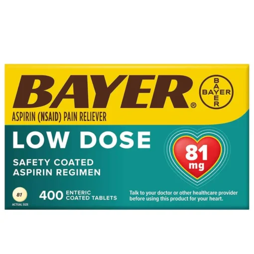 Bayer Aspirin Pain Reliever Low Dose 81 Mg 400 Coated Tablets