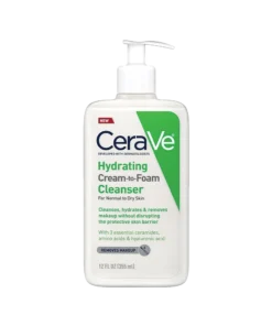 CeraVe Hydrating Cream To Foam Cleanser For Normal To Dry Skin Remove Make Up 355ml