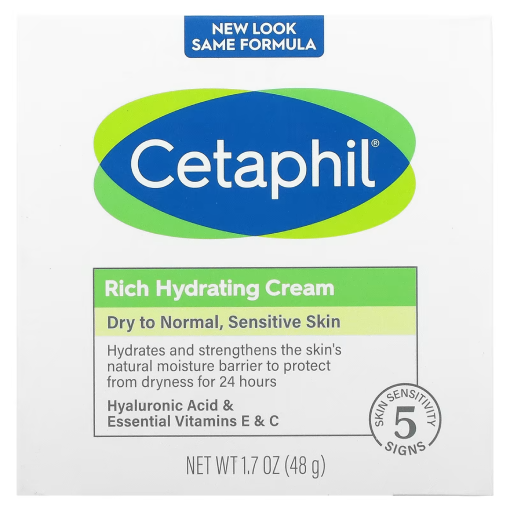 Cetaphil Rich Hydrating Cream Dry To Normal Sensitive Skin 1.7 Oz