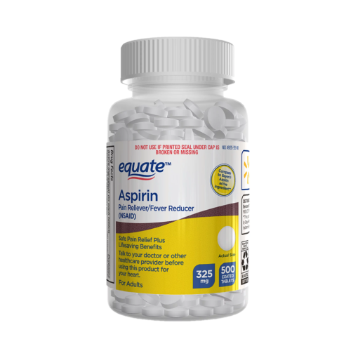Equate Aspirin Pain Reliever Fever Reducer 325 mg 500 Coated Tablets