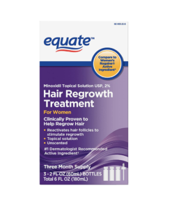 Equate Hair Regrowth Treatment For Women Three Month Supply 3-2 FL.OZ (60ml) Each Bottle