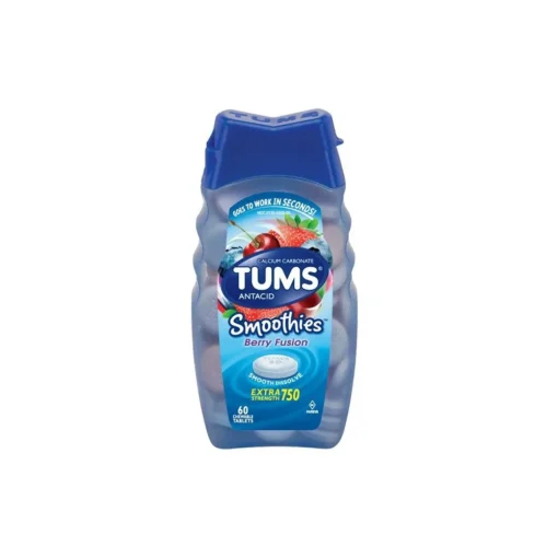 Tums Antacid Smoothies Berry Fusion Ultra Strenght 750 60 Tablets
