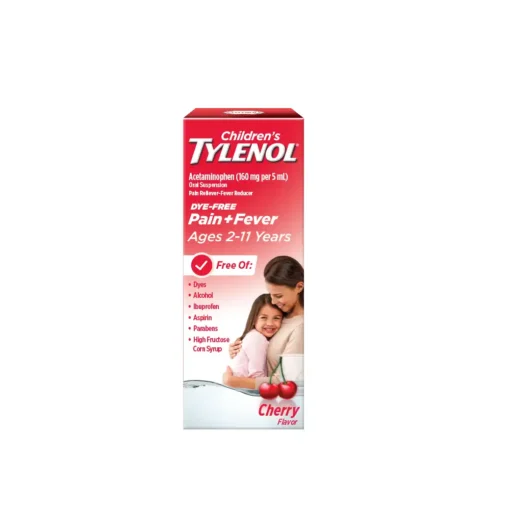 Tylenol Childrens Dye Free Pain + Fever Ages 2-11 Years Cherry Flavor 160 Mg 4 Fl Oz
