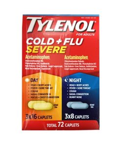 Tylenol For Adults Cold + Flu Severe Total 72 Capltes