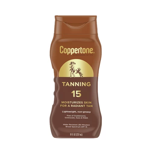 Coppertone Tanning SPF 15 Moisturizes Skin For a Radiant Tan 8 FL.OZ (237ml)