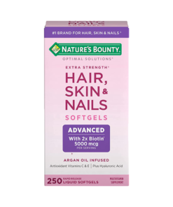 Natures Bounty Hair Skin & Nails Advanced with Biotin 5000 mcg 250 Liquid Softgels