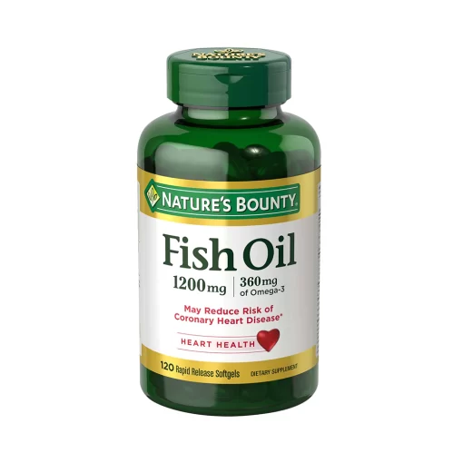 Natures Bounty Fish Oil 1200mg 360mg of Omega-3 Heart Health 120 Rapid Release Softgels