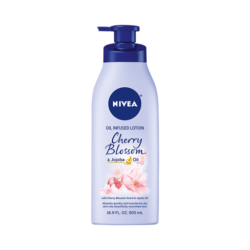 NIVEA Oil Infused Lotion Cherry Blossom & Jojoba Oil Skin 16.9 Fl Oz 500ml