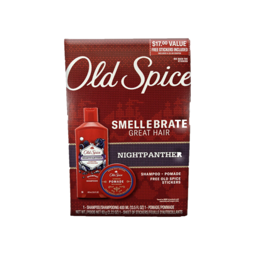 Old Spice Smellebrate Great Nightpanther Shampoo + Pomade & Free OLd Spice Srickers