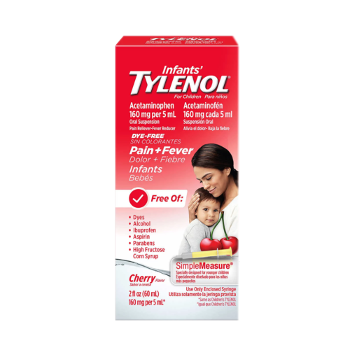 Tylenol Acetaminophen DYE Free Syrup For Pain and Fever