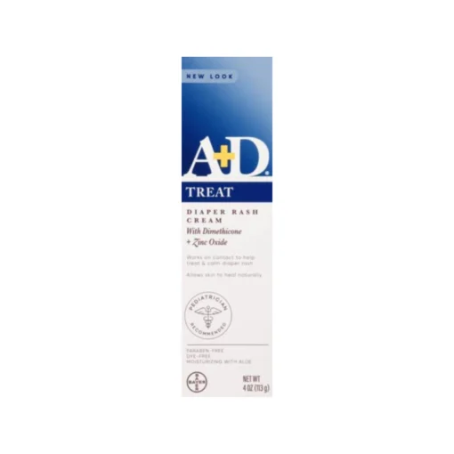 A+D Treat Diaper Rash Cream Baby Skin Care with Zinc Oxide 4 Oz 113g
