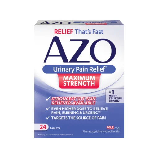 AZO Maximum Strength Urinary Pain Relief UTI Pain Reliever 24 Ct