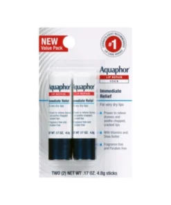 Aquaphor Lip Repair Stick Lip Balm for Dry Chapped Lips Pack of 2