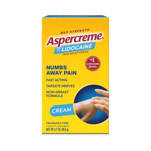 Aspercreme Max Strength With 4% Lidocaine Pain Relief Cream 2.7 Oz