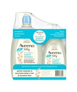 Aveeno Baby Daily Moisture Wash and Shampoo with Natural Oat Extract Value pack