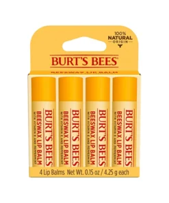 Burt S Bees Beeswax Moisturizing Lip Balm 100% Natural Origin Pack Of 4 0.15 oz 4.25g Each