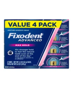 Fixodent Advanced Max Hold Value 4 Pack, 2.2 Oz Each
