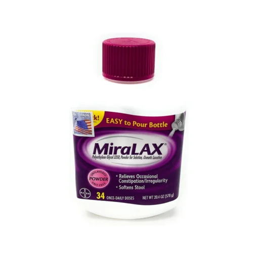 Miralax Unflavored Powder Laxative Grit Free 34 Doses 20.4 Ounce