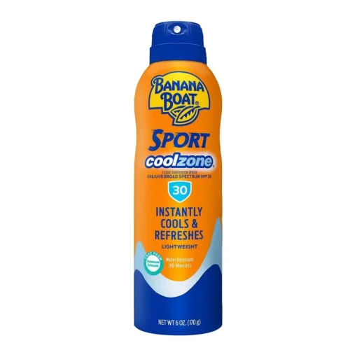 Banana Boat Sport Coolzone Clear Sunscreen Spray SPF 30 6 Oz