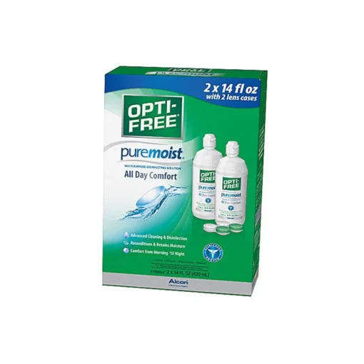 Opti-Free Pure Moist with 2 Lens Cases 14 Oz 2 Pack