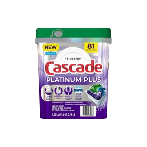 Cascade Platinum Plus Action Pacs Dishwasher Detergent Pods Fresh Scent (81 Ct)