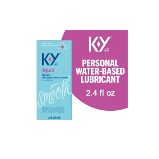Water Based Lube K-Y Liquid 2.4 Fl Oz Adult Toy Friendly Personal Lubricant for Couples Men Women
