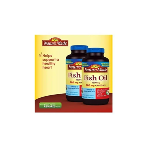 Nature Made Fish Oil 1200 mg Softgels Omega 3 2 Pack 200 softgel