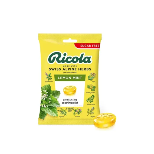 RICOLA Herb Throat Drops Lemon Mint Sugar Free - 19 CT