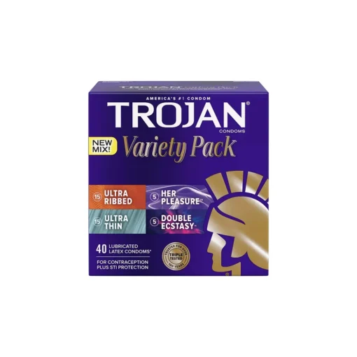 Trojan Lubricated Latex Variety Condom Pack 40 Count