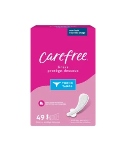 Carefree Thong Pantiliners with Wings Unscented 49 Ct