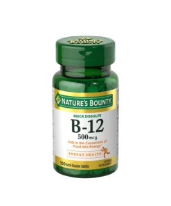 Nature's Bounty Vitamin B-12 Quick Dissolve Tablets, Cherry, 500 mcg, 100 Ct