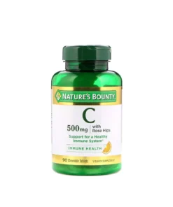 Nature's Bounty Chewable Vitamin C-500mg with Rose Hips Tablets 90 Count