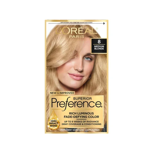 Loreal Paris Superior Preference Permanent Hair Color 8 Medium Blonde