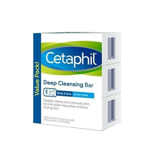 Cetaphil Deep Cleansing Bar For Body & Face All Skin Types 4.5 Oz Bars