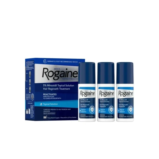 Rogaine Mens Extra Strength 5% Minoxidil Topical Solution Hair Regrowth Treatment 3x60 ml