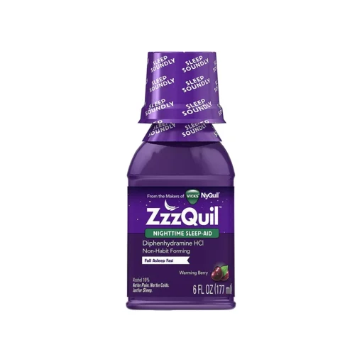 ZzzQuil Nighttime Sleep Aid Liquid Warming Berry 6 FL Oz