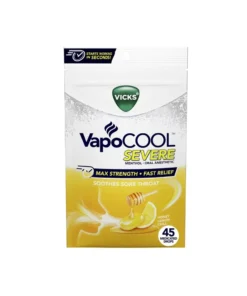 Vicks VapoCOOL Severe Sore Throat Medicated Drops Lemon Chill 45 Ct