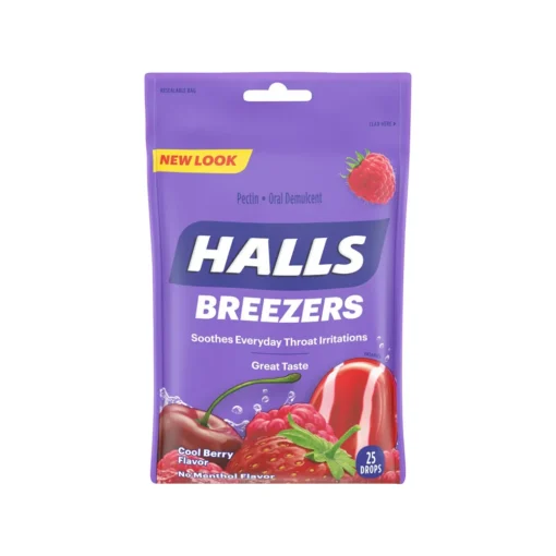 HALLS Breezers Cool Berry Drops, 25 drops