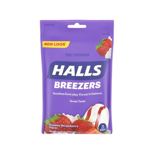 Halls Breezers Cool Creamy Strawberry - 25 Drops