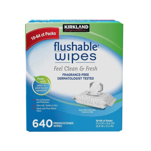 KIRKLAND Fragrance-Free Flushable Wipes - 640 Count