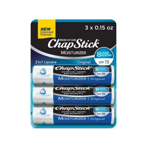 Chap Stick Skin Protectant Moisturizer Lip Balm Original 0.15 Oz 3 Pack