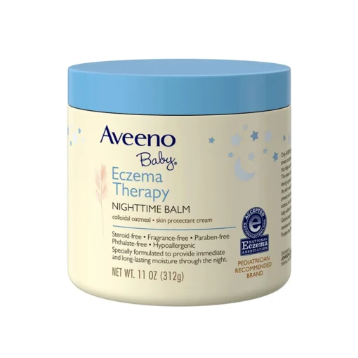 Aveeno Baby Eczema Therapy Nighttime Balm, Skin Protectant for Eczema Relief, 11oz