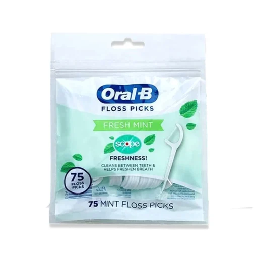 Oral-B Burst of Scope Floss Picks, Fresh Mint - 75 Picks Pack