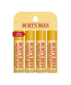 Burts Bees Beeswax Lip Balm Pack for Unisex - 4 x 0.15 Oz