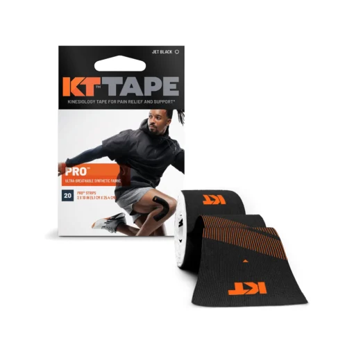 KT Tape Pro Kinesiology Therapeutic Tape - 20 strips- Black